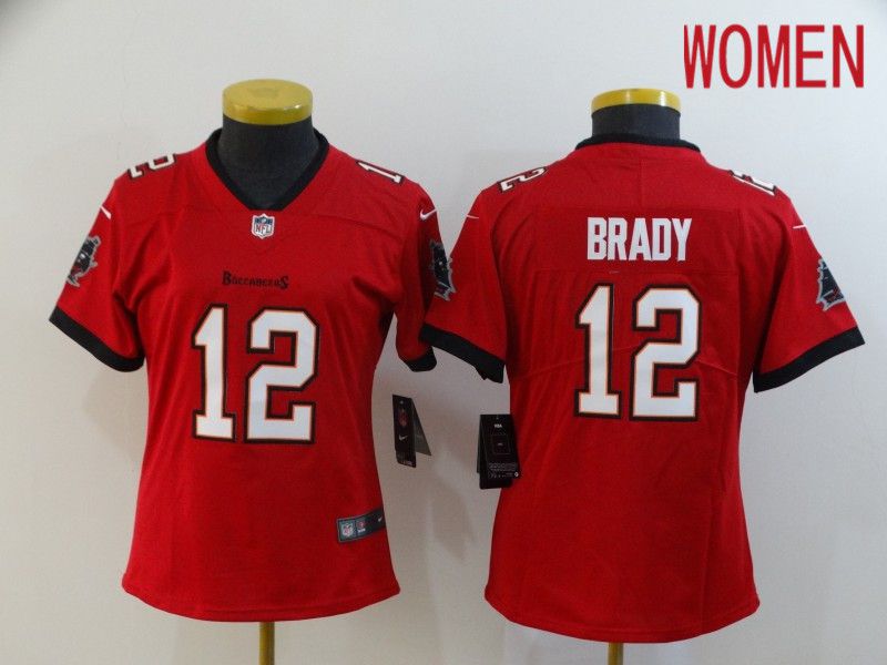 Women Tampa Bay Buccaneers 12 Brady Red New Nike Limited Vapor Untouchable NFL Jerseys